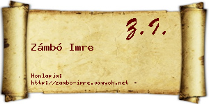 Zámbó Imre névjegykártya