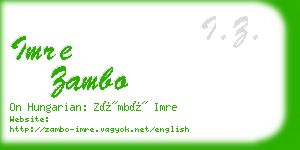 imre zambo business card